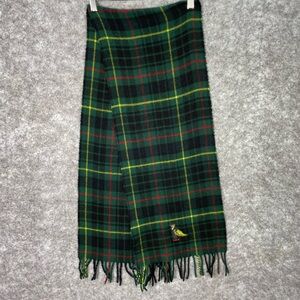 Polo Ralph Lauren Holiday Tartan Plaid Wool Bear Scarf Blue Green Made In Italy